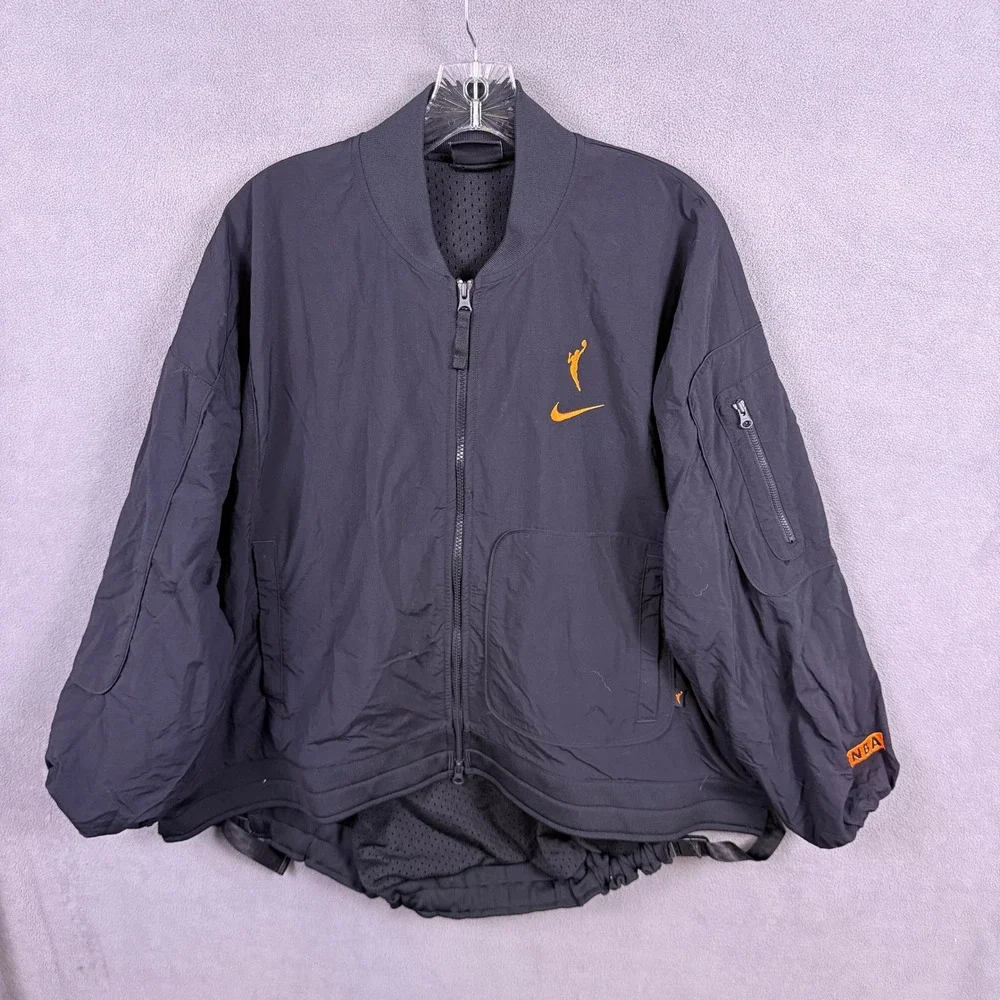 WNBA Sun Jacket Womens Med Black Nike Basketball Full Zip Mesh Lined Windbreaker